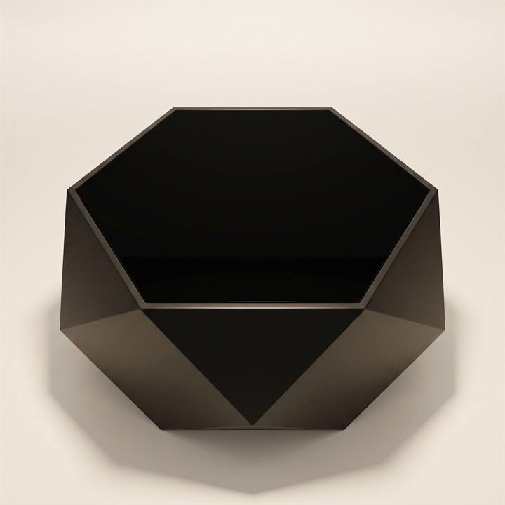 Mesa Diamond Black vista de tres cuartos